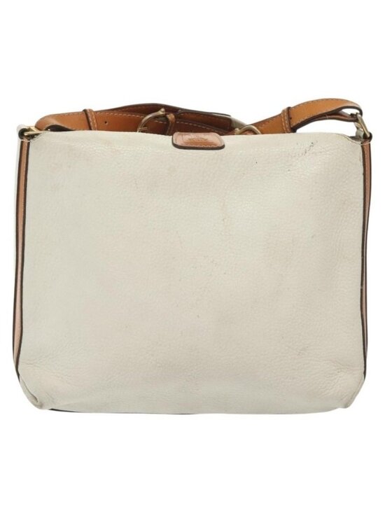 Authentic CELINE Shoulder Bag Leather White Silver - Picture 9 of 16